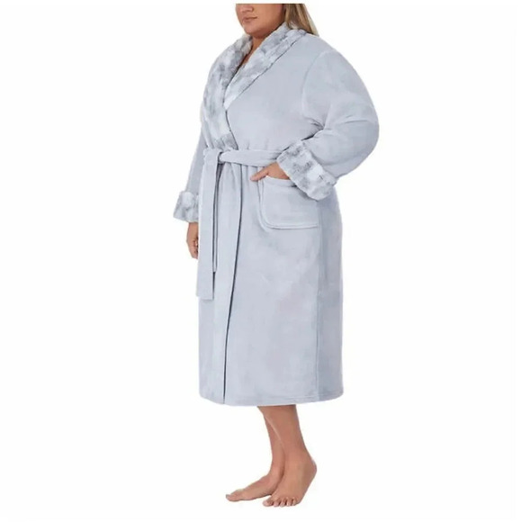🔥🔥 Carole Hochman Ladies' Plush Robe - Blue - Picture 1 of 5